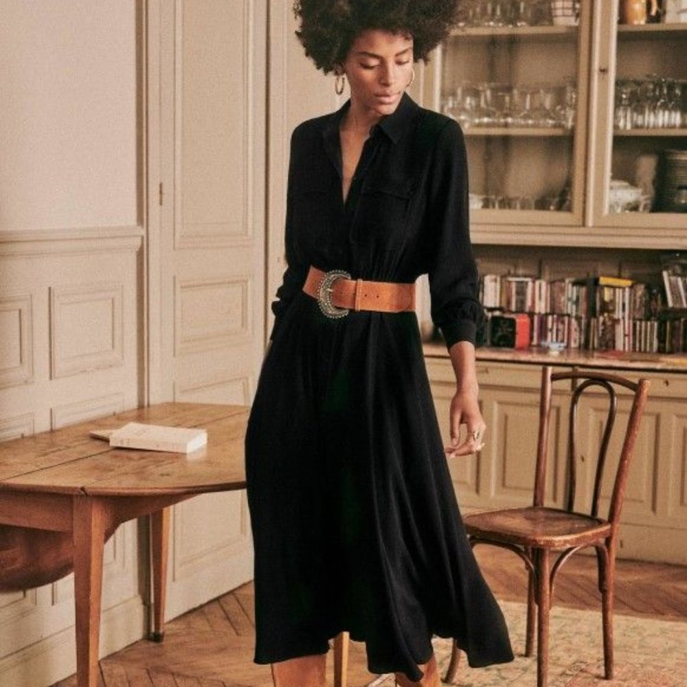 Sezane Lauretta Dress Black Size 36 (US small, size 4)